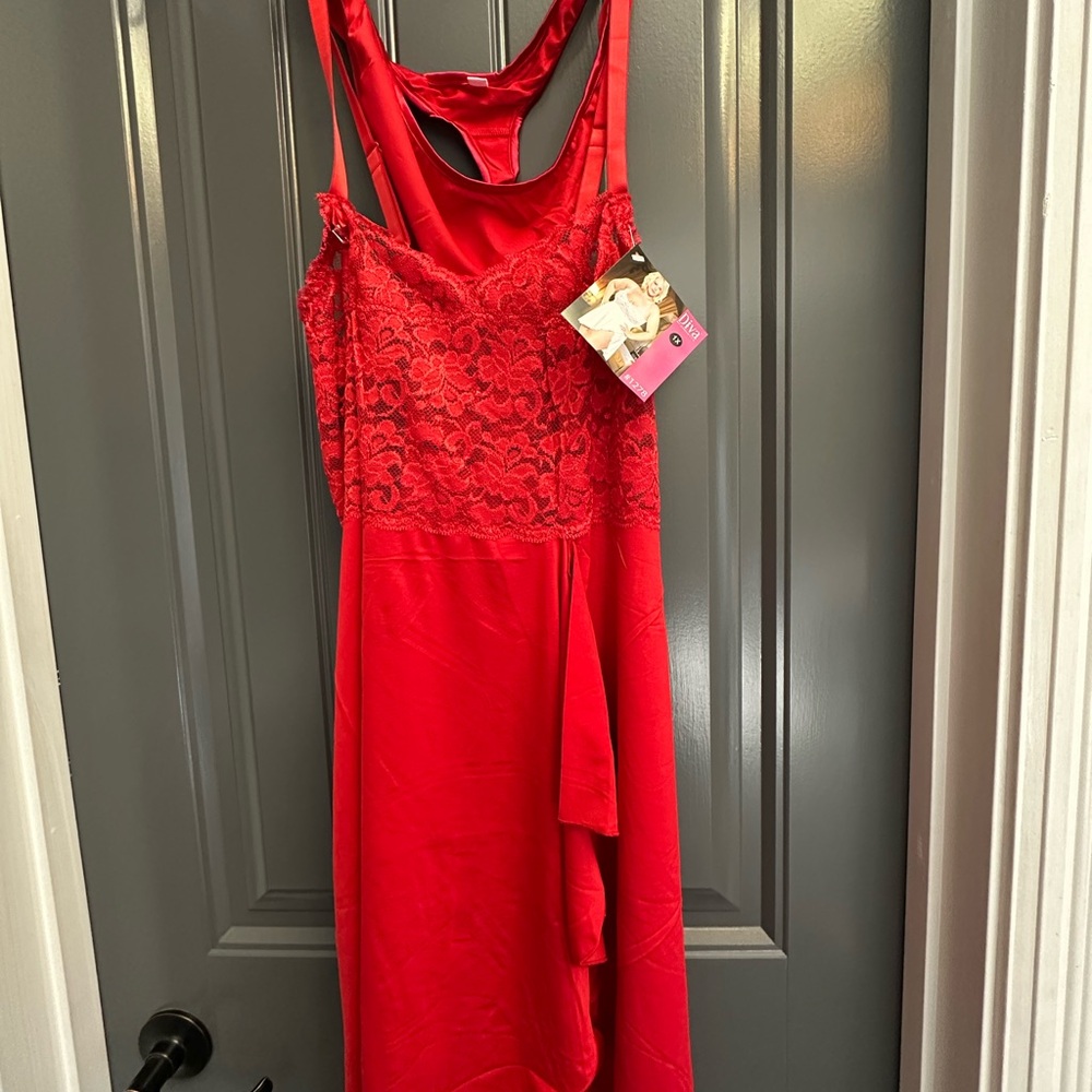 Elegant Red Lace Dress Intimate Wear